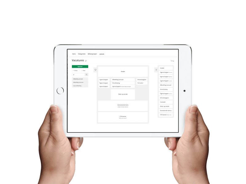 Vacaturesoftware met pagina lay-out creator