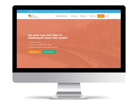 Captura de pantalla de un tablero de empleos para personas en Gelderland, creado con el software de tablero de empleos JobSaaS