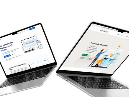 Captura de pantalla de los sitios web de Jboard y JobSaaS
