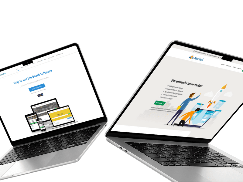 Capture d'écran de jobboard.io et des sites Web JobSaaS