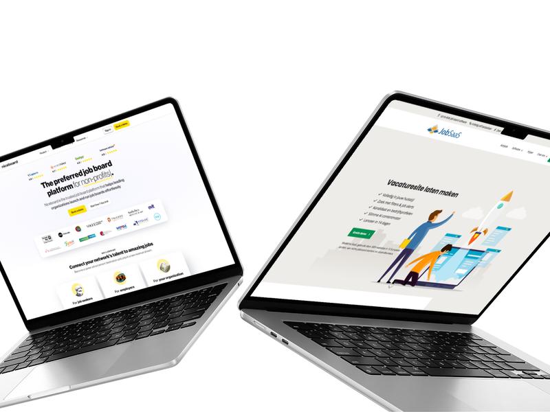 Screenshot van Niceboard en JobSaaS websites