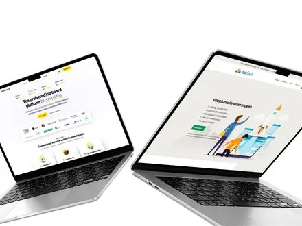 Captura de pantalla de los sitios web de Niceboard y JobSaaS
