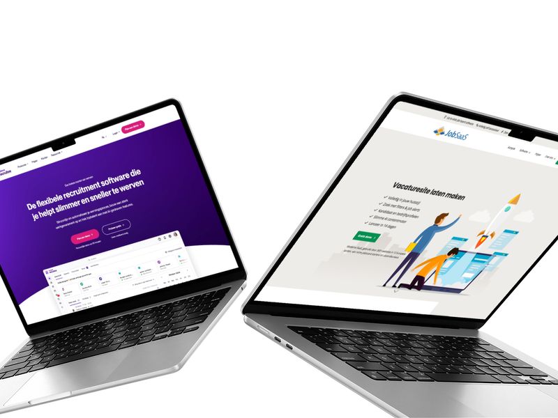 Screenshot von Recruitee und JobSaaS-Websites