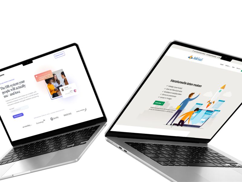 Screenshot of Leapsome and JobSaaS websites