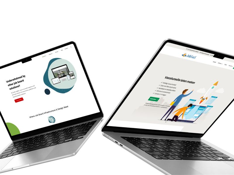 Screenshot von Careerleaf- und JobSaaS-Websites