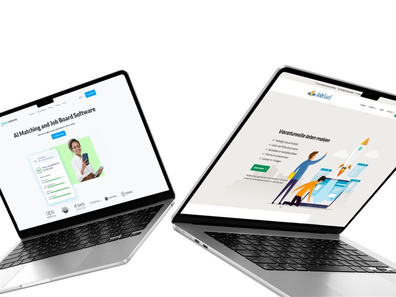 Screenshot of SmartJobboard and JobSaaS websites