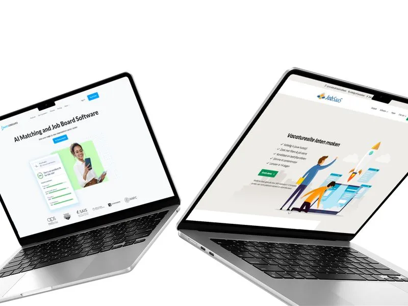 Captura de pantalla de los sitios web de SmartJobboard y JobSaaS