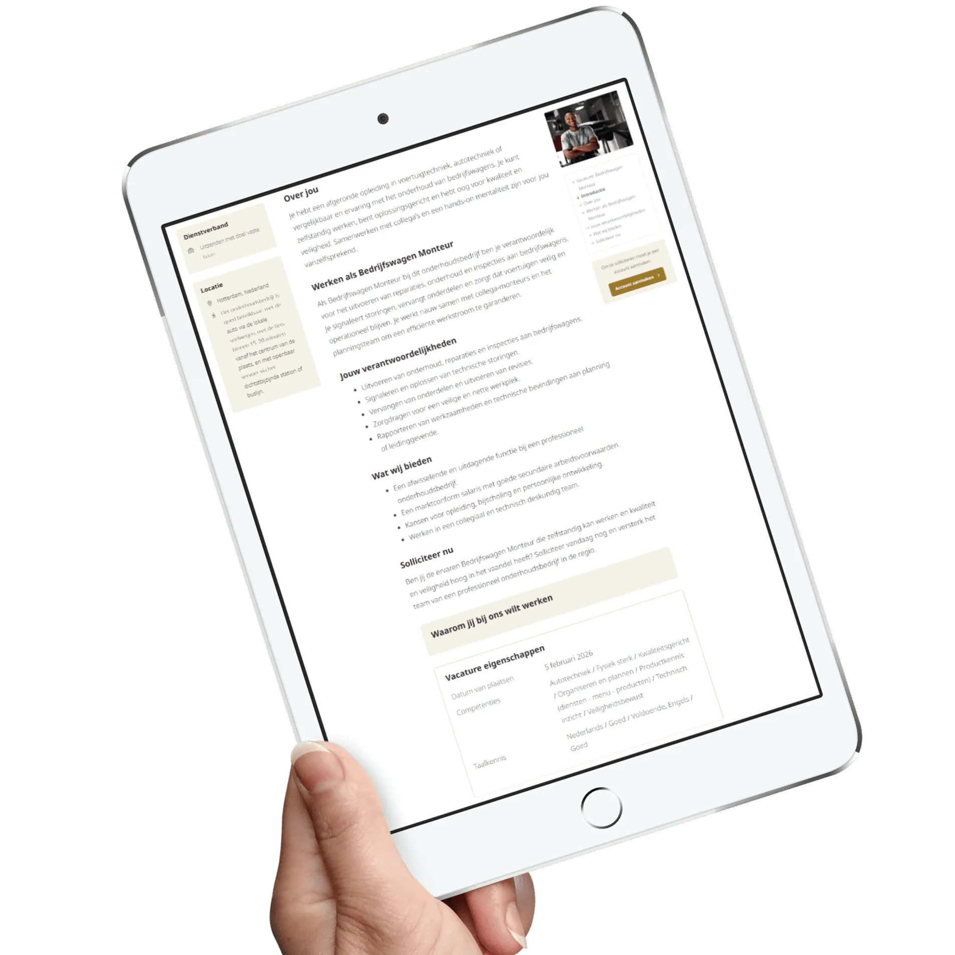 Screenshot of a job description for social impact, created with JobSaaS job board software