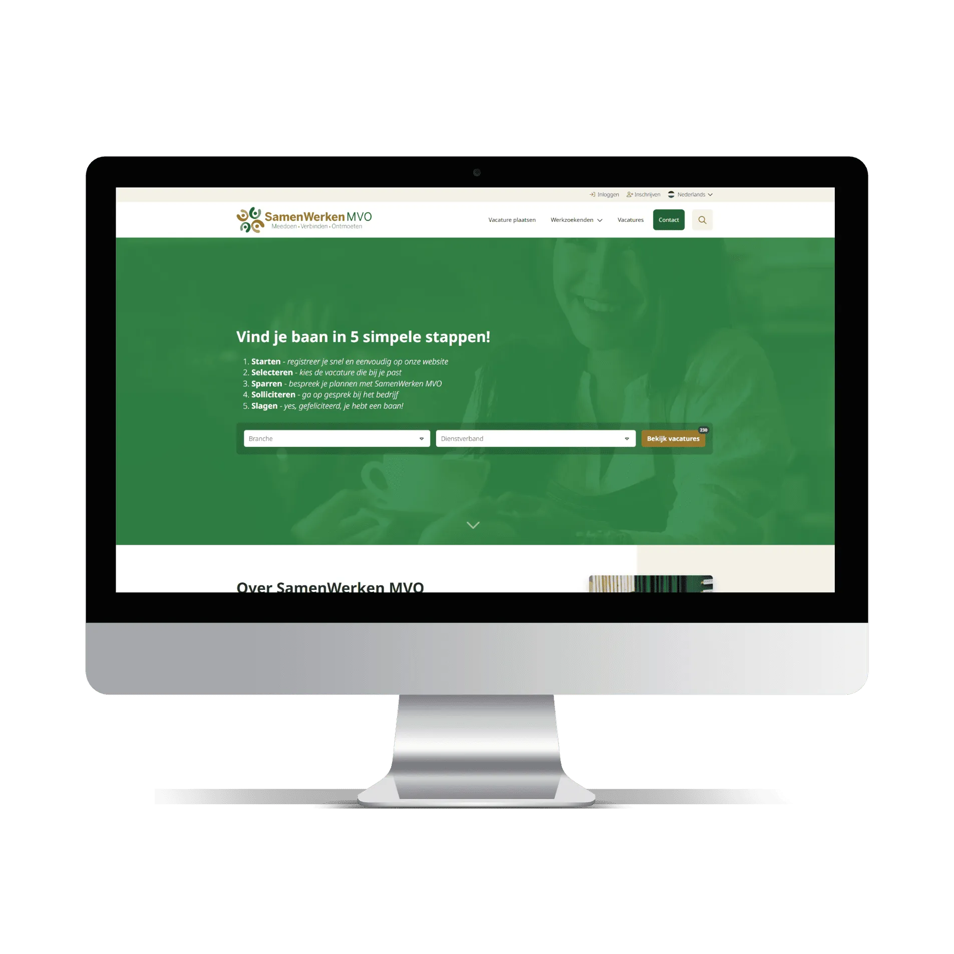 Captura de pantalla de un portal de empleo para impacto social, creado con el software de portal de empleo JobSaaS