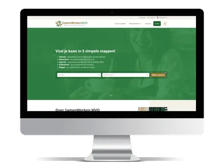 Captura de pantalla de un portal de empleo para impacto social, creado con el software de portal de empleo JobSaaS
