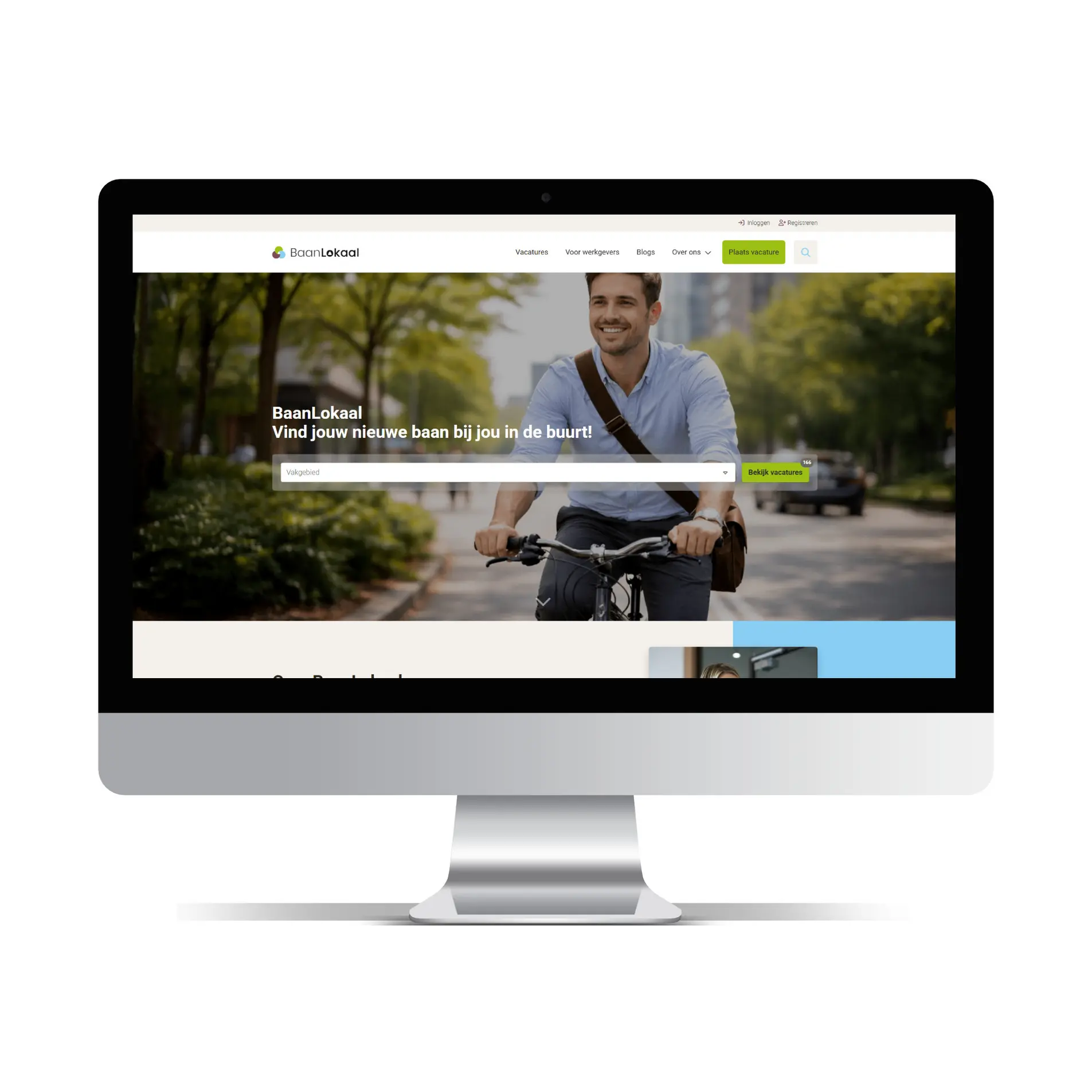 Screenshot van een lokale vacature website , gemaakt met JobSaaS