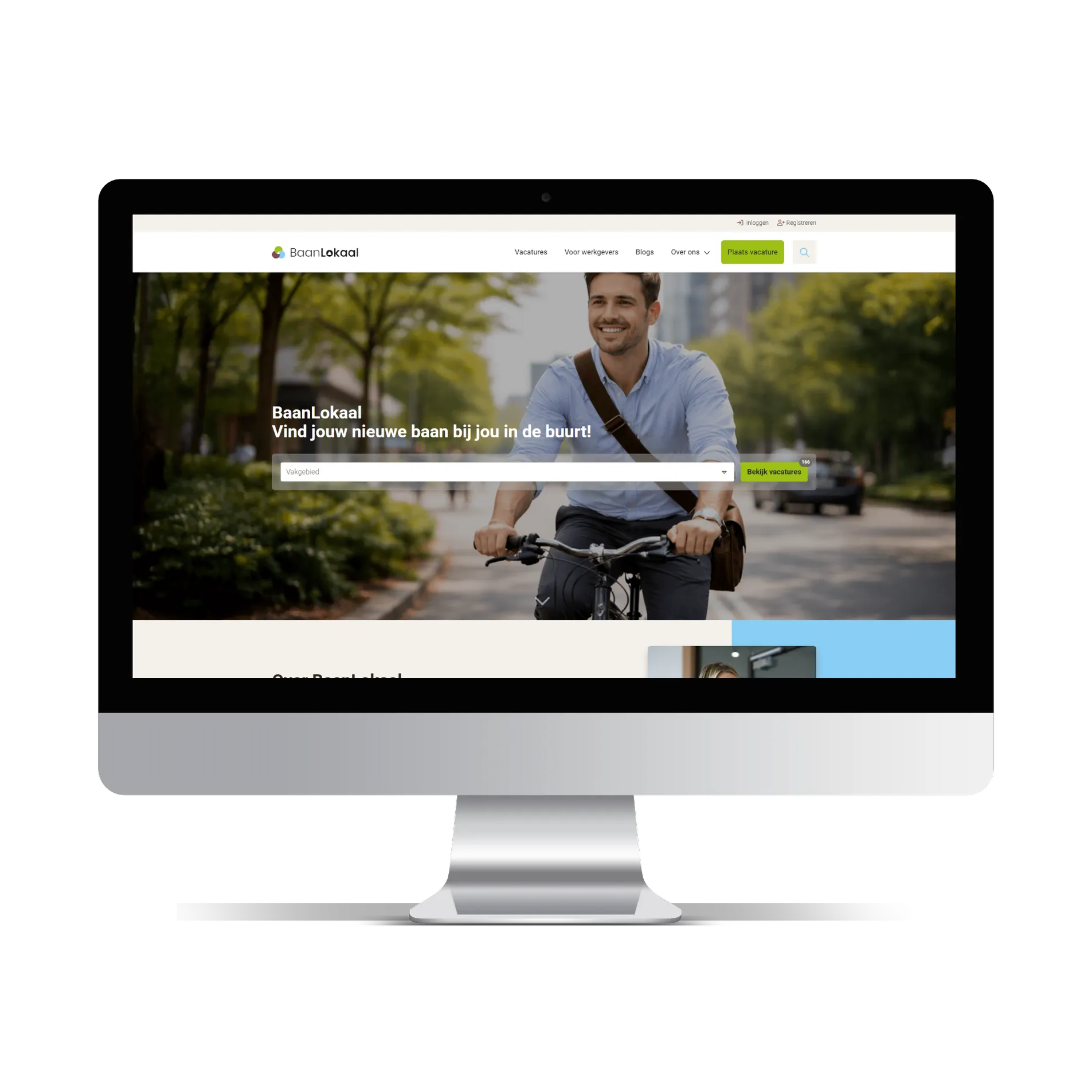 Screenshot of a local job website, built with JobSaaS