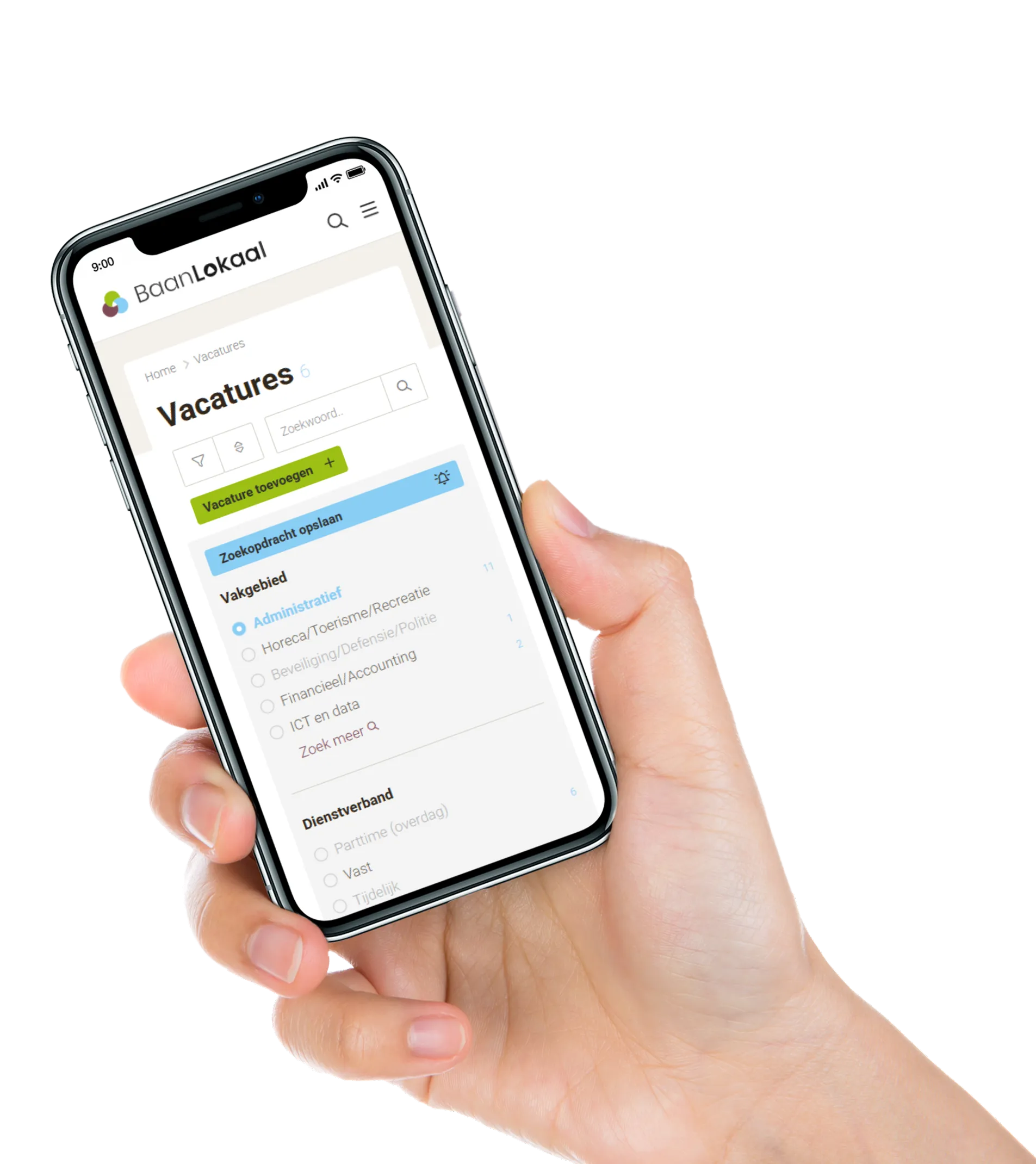 Captura de pantalla de alertas de empleo en un sitio web de empleo local, creado con JobSaaS