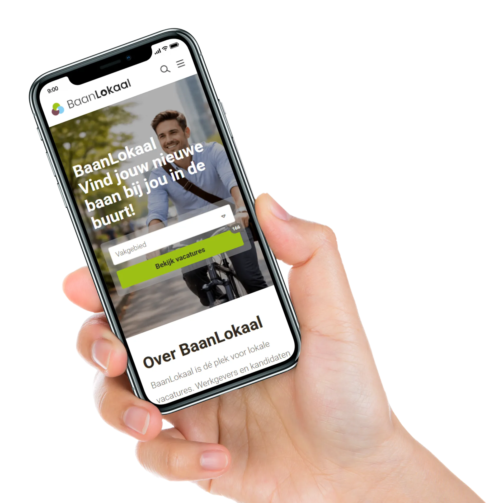 Capture d’écran d’un site d’emploi local sur mobile, créée avec JobSaaS
