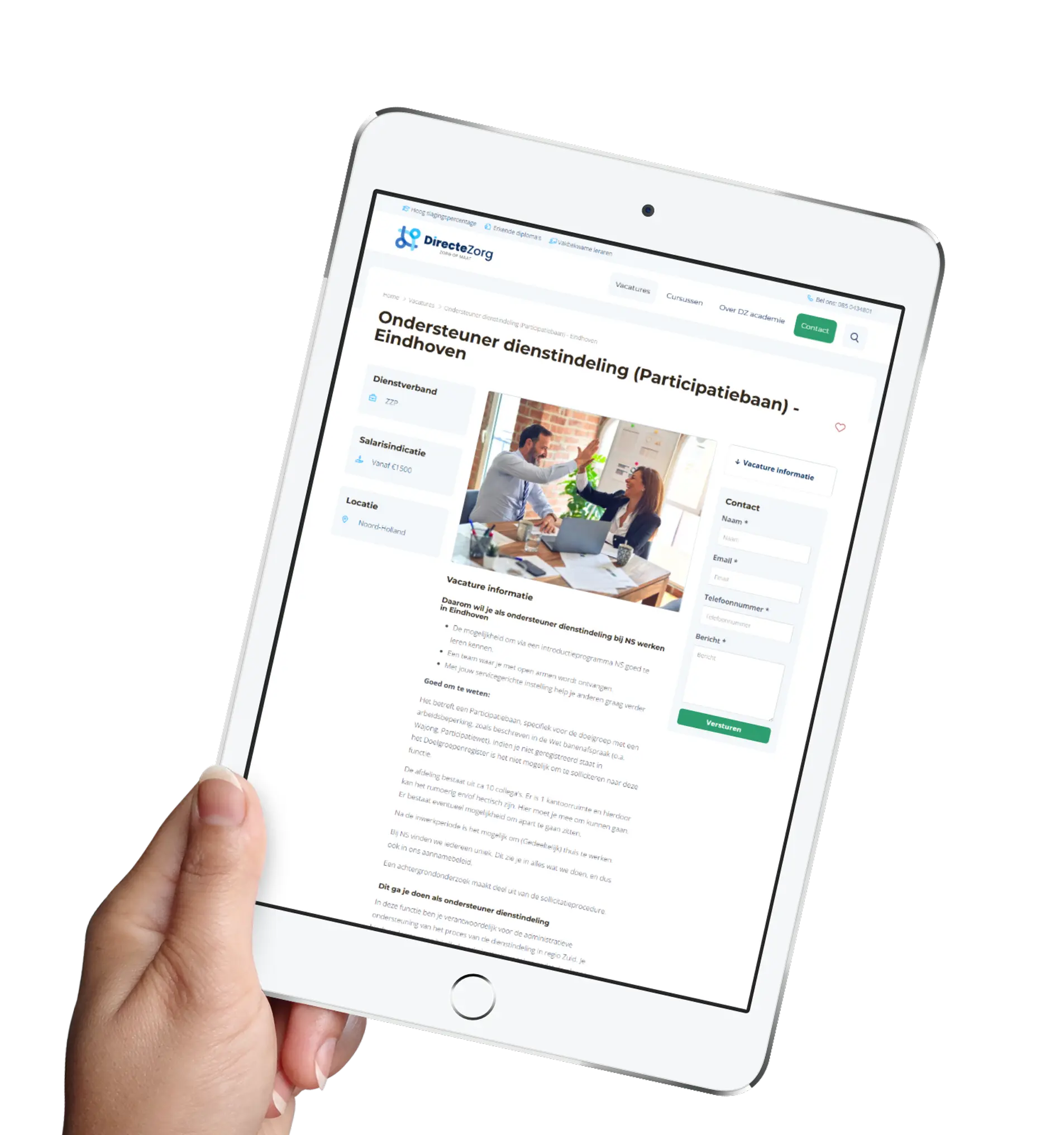 Detailansicht einer Stelle mit allen Informationen übersichtlich dargestellt, mit Fokus auf Klarheit und schnelle Orientierung. Erstellt mit JobSaaS.