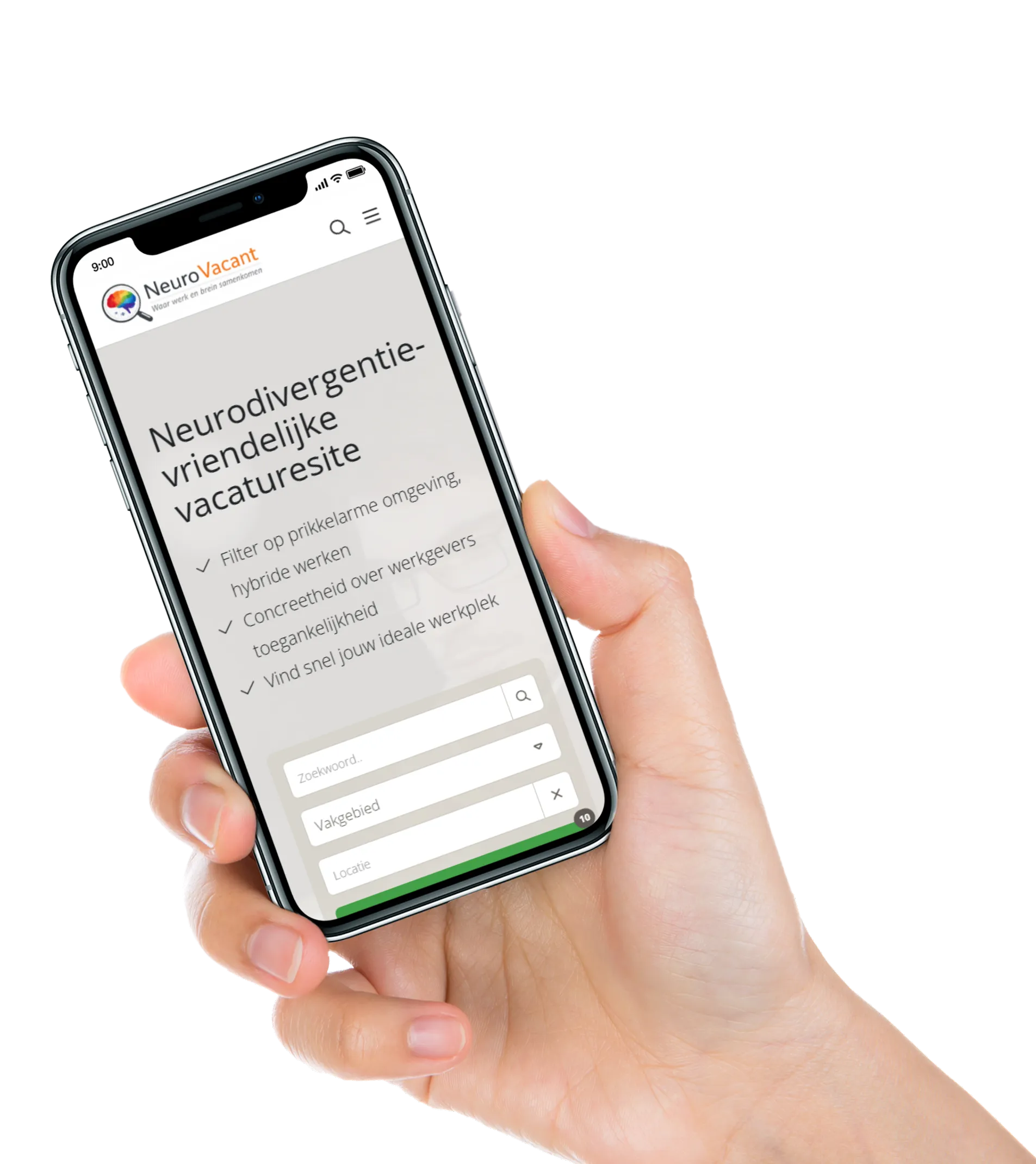 NeuroVacant affichage responsive adapté smartphone et tablette