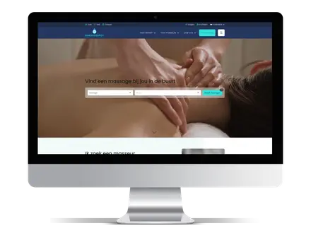 Desktop versie van het MassageSpot vacatureplatform met een duidelijke structuur en overzichtelijke navigatie.