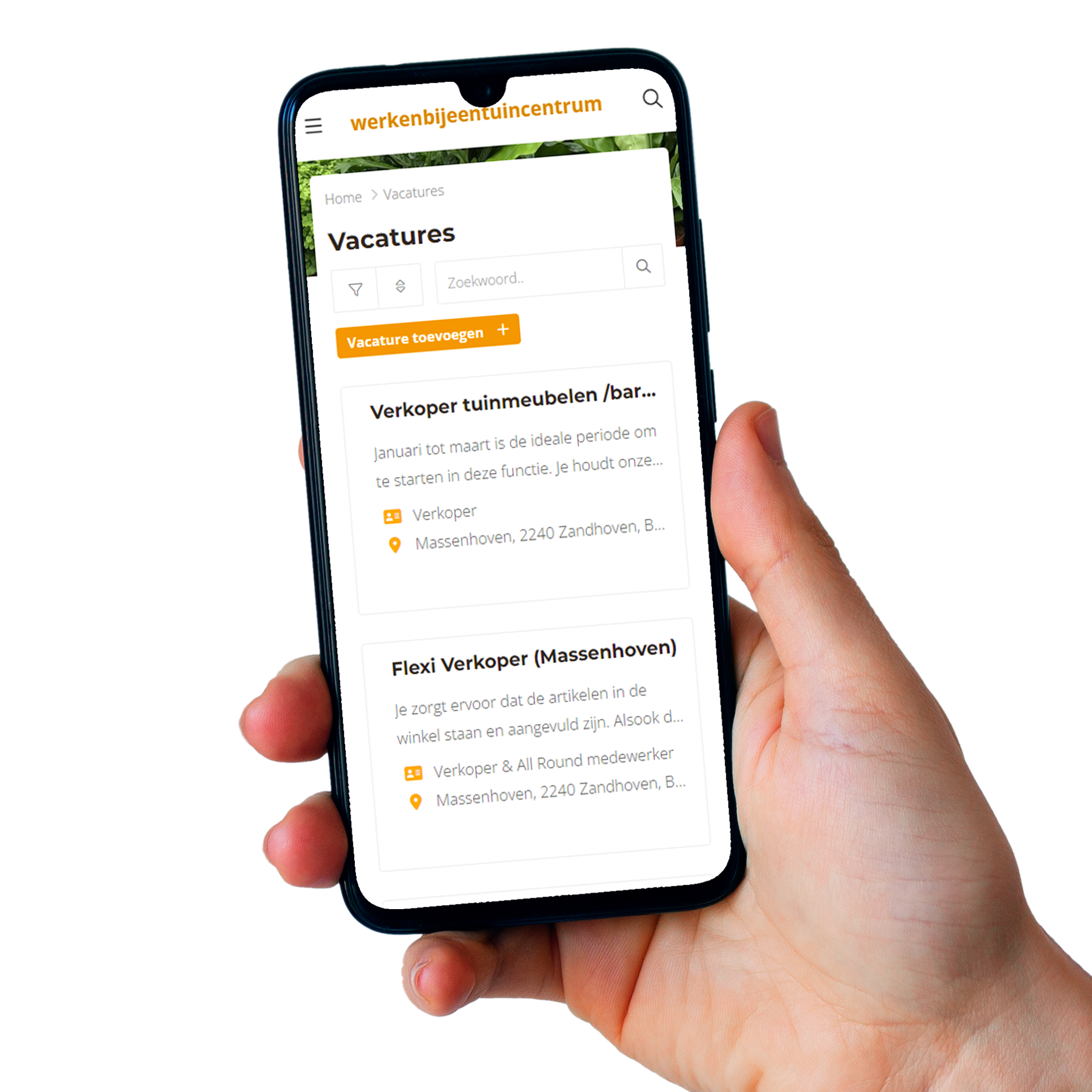 Tuincentrum vacaturesite JobSaas