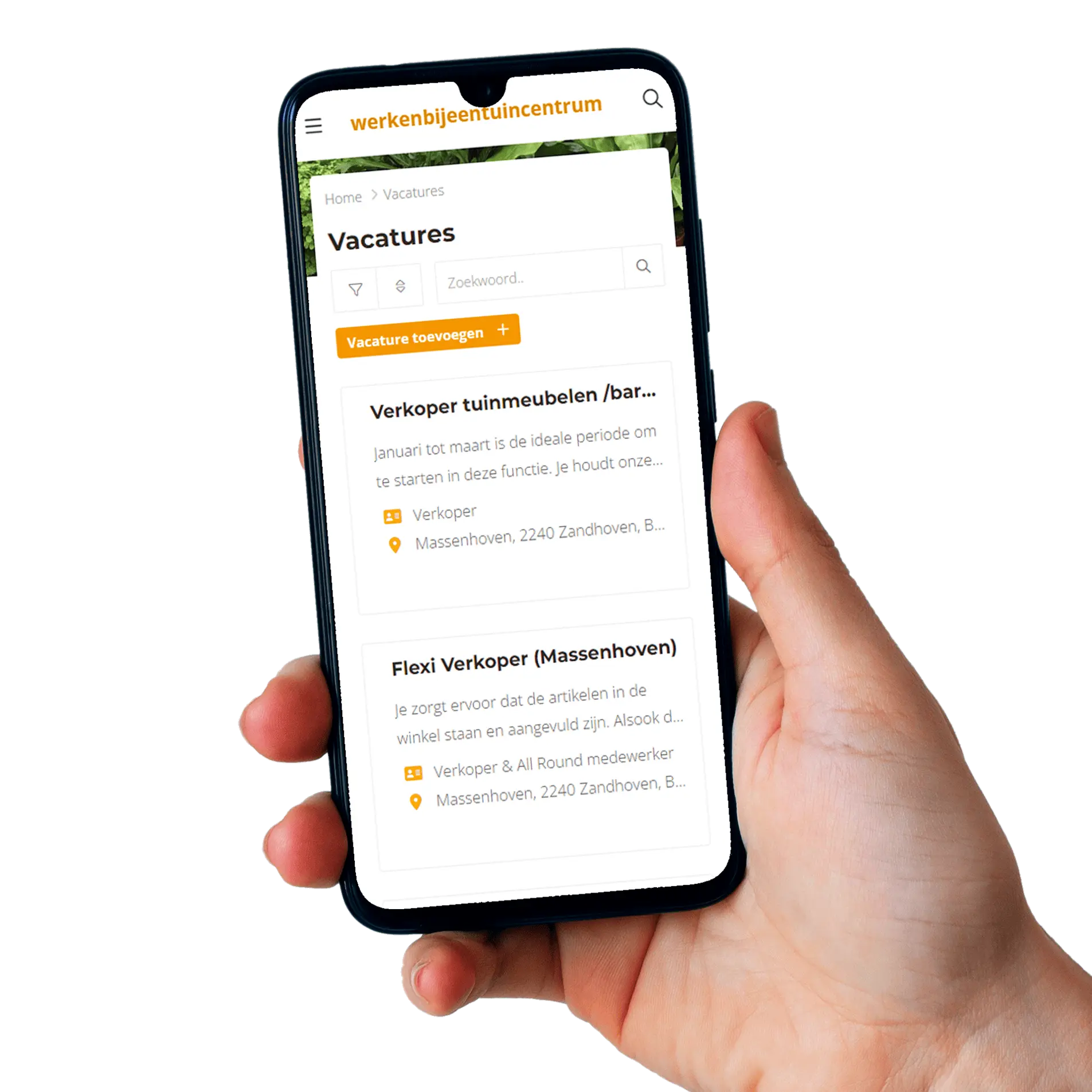 Tuincentrum vacaturesite JobSaas