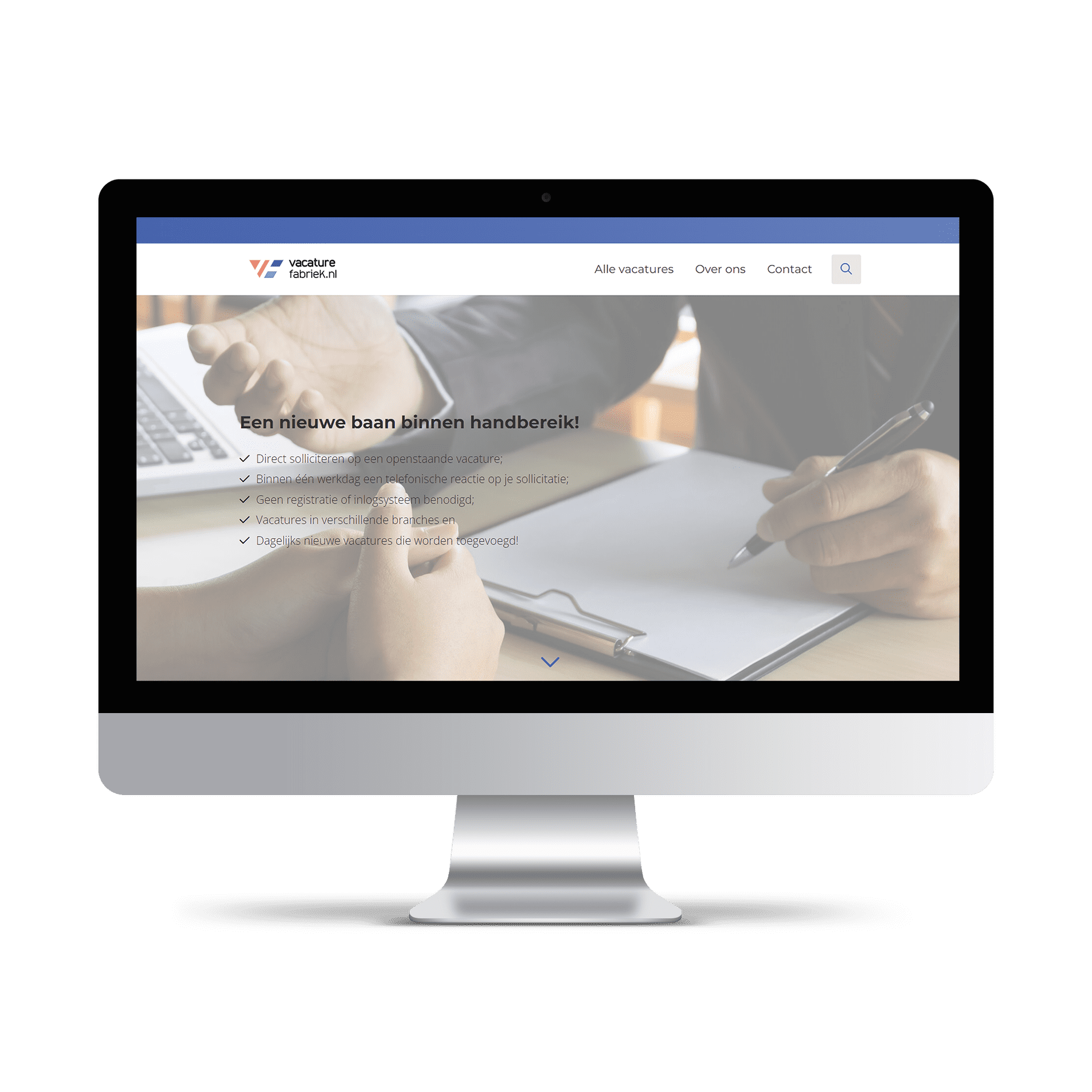 Screenshot van een jobboard voor diverse sectoren voor werkzoekende en werkgevers, gemaakt met de JobSaaS jobboard software