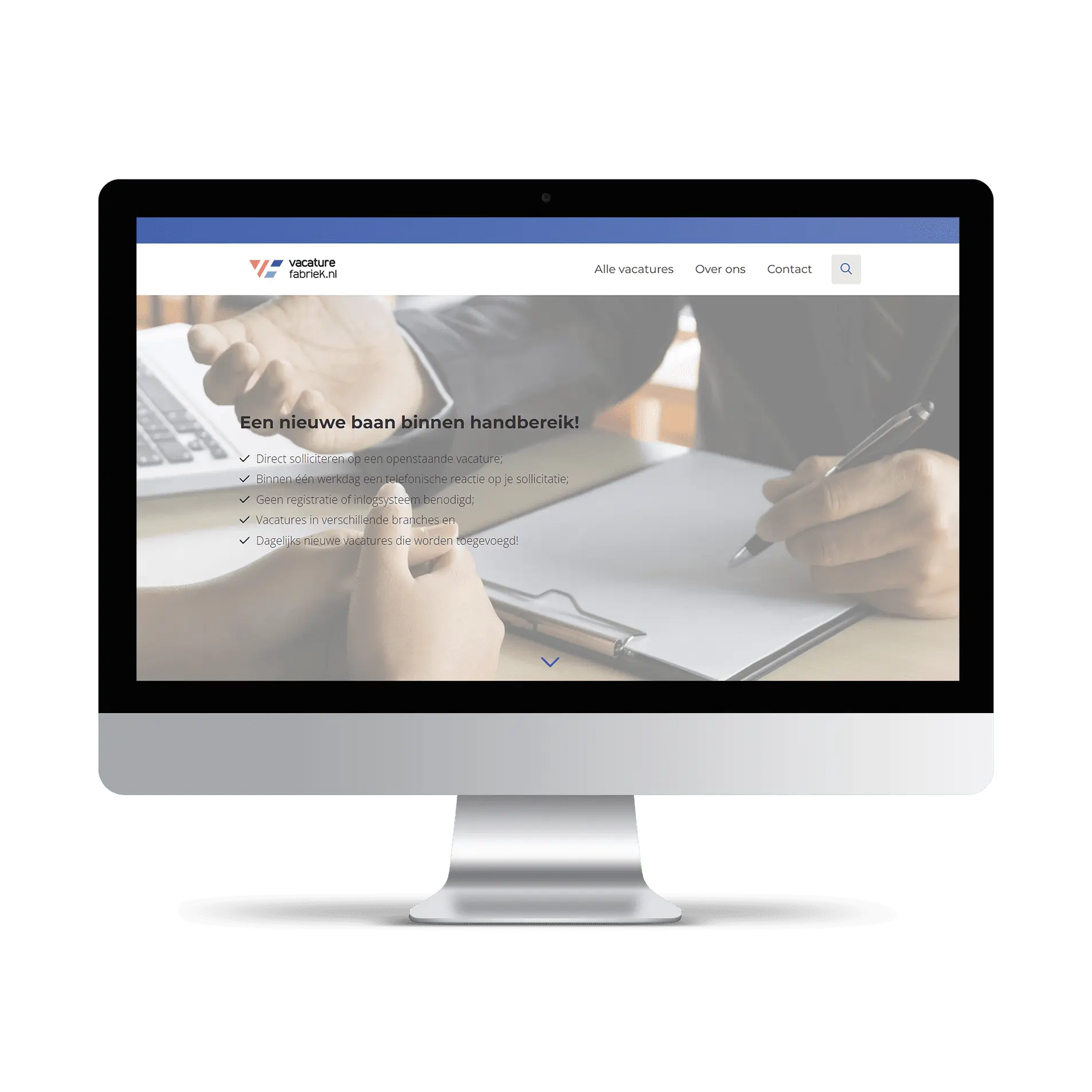 Screenshot van een jobboard voor diverse sectoren voor werkzoekende en werkgevers, gemaakt met de JobSaaS jobboard software