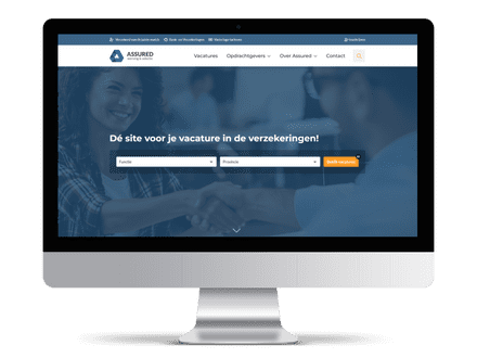 Capture d’écran d’un exemple de job board pour les assurances et les prêts hypothécaires, créé avec le logiciel de job board JobSaaS