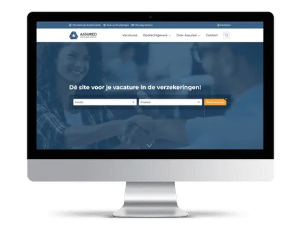 Captura de pantalla de un ejemplo de tablero de empleos para seguros e hipotecas, creado con el software de tablero de empleos JobSaaS
