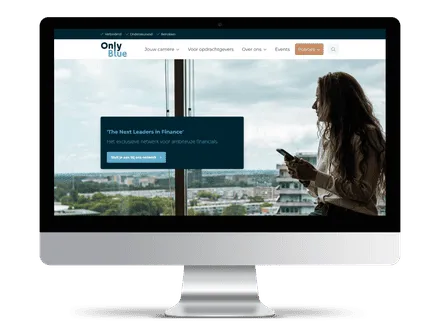 Captura de pantalla de un job board para personas que quieren convertirse en el próximo líder financiero, construido con el software de job board JobSaaS